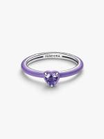 Pandora - Anillo Corazón Chakra Morado - Plata de ley - details 0