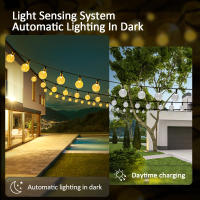 Luces De Cadena Solares IP65 Impermeables Para Jardín Con 8 Modos Luces De Globo Cristal Solar Autónomo Para Exterior Y Decoración De Fiestas - details 6