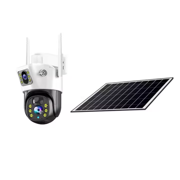 Cámara binocular al aire libre solar 4G con ángulo de detección de 120° para instalaciones interiores y exteriores - 1