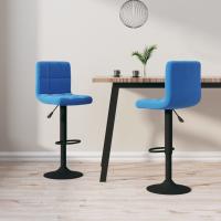 vidaXL Taburetes de cocina 2 unidades terciopelo en color Gris claro/Azul/Negro y más | cómodas modernas ergonómicas para comedor cocina salón hogar - details 1
