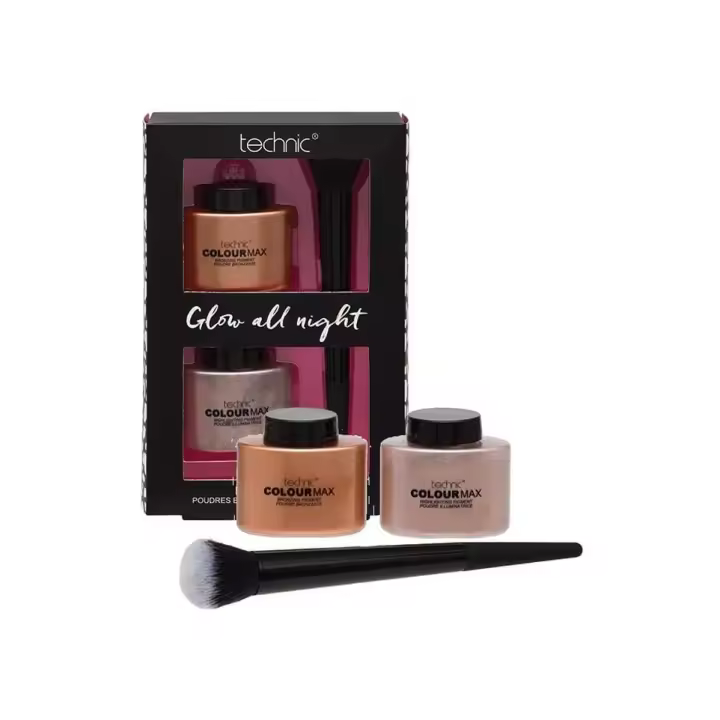 TECHNIC GLOW ALL NIGHT SET ILUMINADOR 28 g, BRONCEADOR 28 g y CEPILLO R 999210 - 1