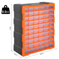 DURHAND Armario Organizador de Herramientas con 60 Cajones Tipo Estantería DIY Caja Cajonera de Herramientas 38x16x47,5 cm Naranja - details 2