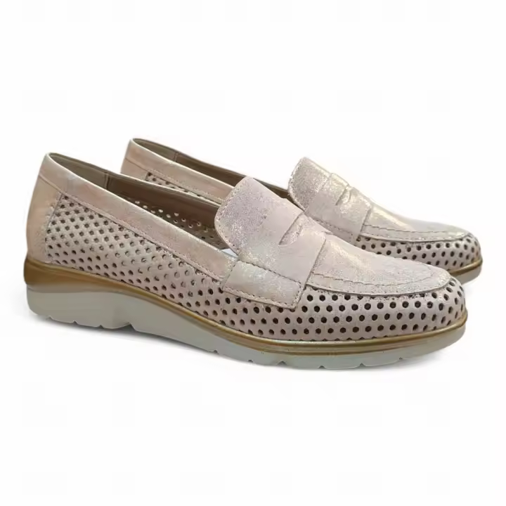 Mocasines Pitillos Oro plantilla extraíble - 1