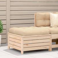 vidaXL Taburete de jardín madera maciza de pino blanco 62x63,5x32 cm en color Madera de pino blanca/Madera douglas sin tratar/Madera de pino sin tratar y más | cómodas modernas ergonómicas para comedor cocina salón hogar - details 2