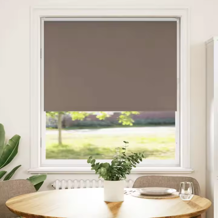 vidaXL Estor Enrollable Opaco Color Café de Tela en dimension 130 cmx105 cm/130 cmx110 cm/130 cmx115 cm y más | protección solar decorativa para ventanas hogar oficina dormitorio fácil de instalar - 1