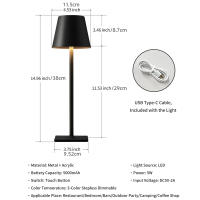 Lámpara De Escritorio LED Táctil Recargable Con USB Impermeable Para Ambiente De Restaurante Y Oficina Luz De Mesa Moderna - details 12