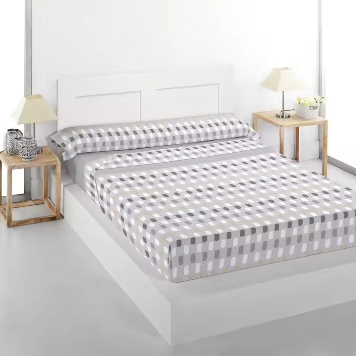 JUEGO SABANAS CORALINA BRIKS GRIS TROVADOR 90 CM - 1