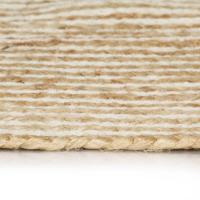 vidaXL Alfombra de yute tejida a mano diseño espiral blanco 120 cm Alfombras de área  Alfombra de Piso para Sala de Estar Dormitorio Habitación Salón - details 2