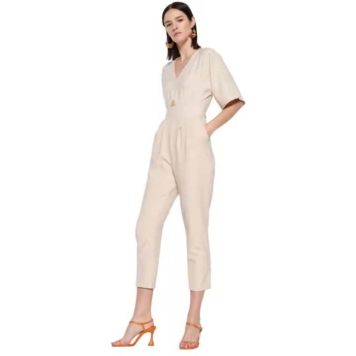 Trendyol Stone Woven Overalls In Cut Out/Window Detailed Twoss20Tu0047 - 1