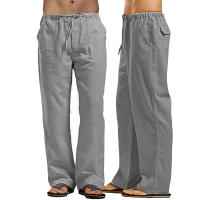 Pantalones Casuales Para Hombre De Talla Grande Con Cintura Elástica Largos Y Ligeros Estilo De Calle Pantalones Rectos Para Primavera Y Verano - details 2
