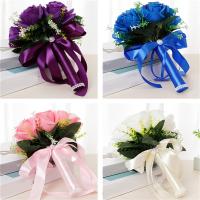 Bouquet De Novia Artificial De Rosa Silken En Blanco Y Champán Para Damas De Honor Y Fiesta De Boda Decoración De Hogar - details 6