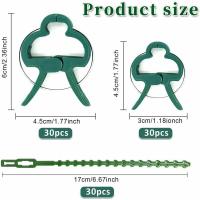 90 Piezas de Soporte de Jardín, Clips de Plantas, Clip de Soporte de Plantas with 30 Piezas de Bridas Ajustables para Plantas, asegurar Plantas Trepadoras (30 Grandes + 30 Bridas) - details 0