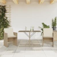 vidaXL Sillas y mesita de jardín 3 piezas ratán sintético cojín beige en color beige y crema/Gris/Negro y más | cómodas modernas ergonómicas para comedor cocina salón hogar - details 0