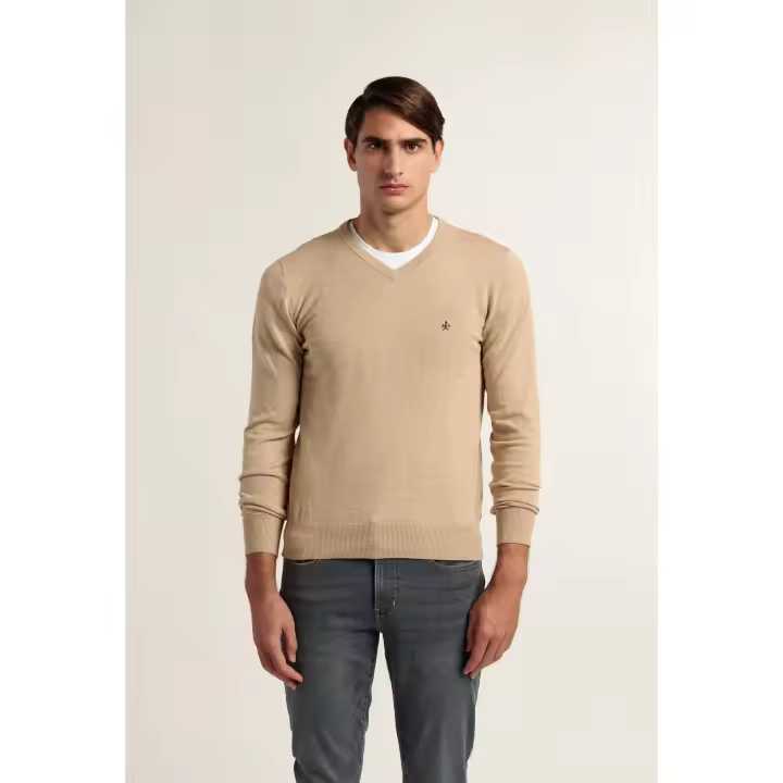 Jersey Pico Beige Valecuatro 100% Algodón - 1