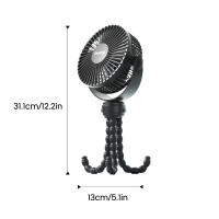 Ventilador De Batería Pequeño Y Portátil Con Tripa Flexible De 360° Y 3 Velocidades Rechargeable Para Asiento De Coche Cuna - details 3