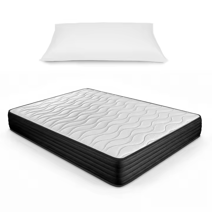 Colchón Viscoelástico Teseo + Almohada(s) | Reversible Invierno/Verano - Firmeza-Dureza Media-alta - Fabricado en España - 20 cm Altura (+-2 cm) - Somnia Descanso - 1