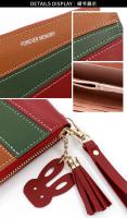Cartera Larga Para Mujer Con Cremallera De Cuero Tres Colores Moda Monedero Bolso De Mano Con Compartimento Para Tarjetas - details 10