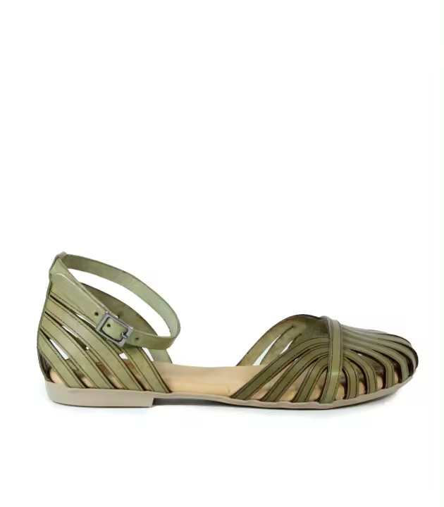 SANDALIA PLANA PIEL KAKI PORRONET 3102 PALMA - 1