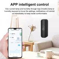 Sensor De Temperatura Y Humedad Inteligente ONENUO Tuya Compatible Con Alexa Monitorización Remota a Través De APP SmartLife Negro - details 1