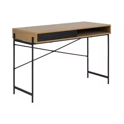 Mesa de oficina Oakland 467 , Muebles ES, Con puertas, Roble salvaje, 110 x 75 x 50cm - 1
