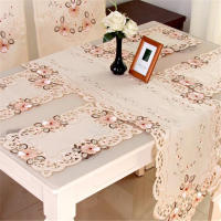 Mantel Rectangular Bordado Con Flores Huecas Pastoral Tapete De Mesa De Tela De Poliéster Y Algodón Impermeable Y Resistente Al Aceite Para Hogar Y Bodas - details 6
