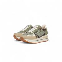 Zapatillas de cuña para vestir con decoración de cremallera color blanco negro y verde combinados con el dorado JF3547 - details 4