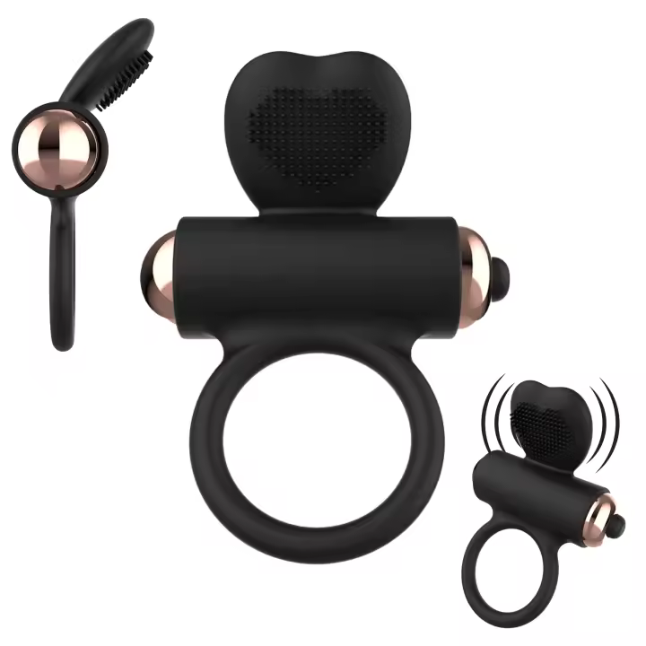 Anillo Vibrador Zeus para Hombre | Estimulador de Clítoris en Forma de Corazón | Potente y Silencioso | Silicona Suave y Ergonómica | Retarda la Eyaculación y Mejora la Erección | Anillo Vibrador Flexible para Pene | Compatible con Todos los Tamaños | - 1
