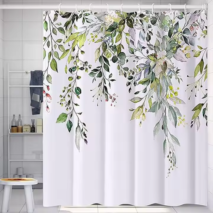 Cortina de ducha de 72" x 72", poliéster, efecto antimoho, impermeable, lavable a máquina - 1