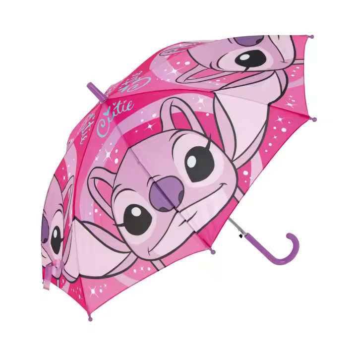 ANGEL STITCH PARAGUAS ROSA POLYESTER AUTOMATICO 48CM PARA NINAS -DISNEY - 1