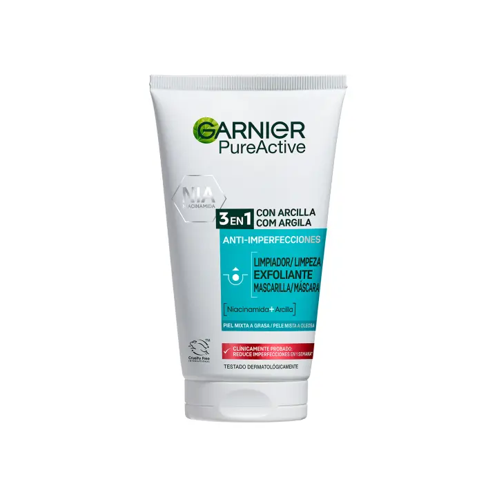 Garnier Pure Active Gel 3 en 1 con arcilla anti-imperfecciones  - 150 ml - 1