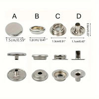 Kit De 100 Piezas De Cierres De Tira De Acero Inoxidable Para Sujeción De Cubiertas De Barco Costura De Cuero Y Tienda - details 3