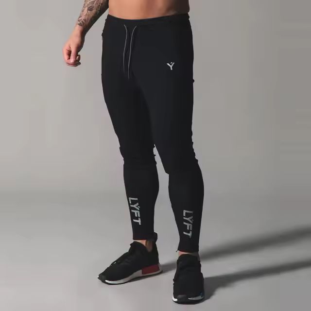 Pantalones De Fitness Para Hombre Verano Transpirables Pantalones Deportivos Casuales Ajustados Con Cierre De Cremallera Y Punta Pequeña - 1