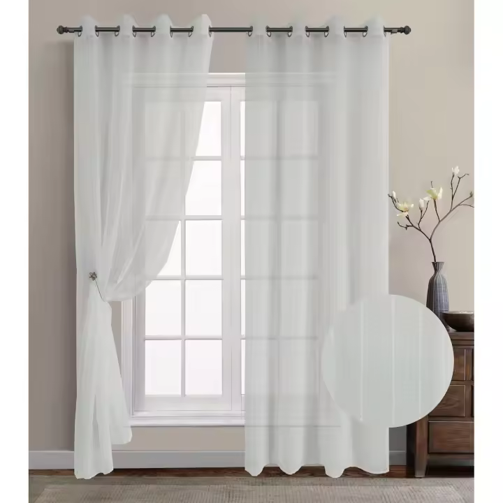 Mommata Cortinas Decorativas Económicas con Ollados Britney  - Instalación Rápida y Sencilla One Living. - 1