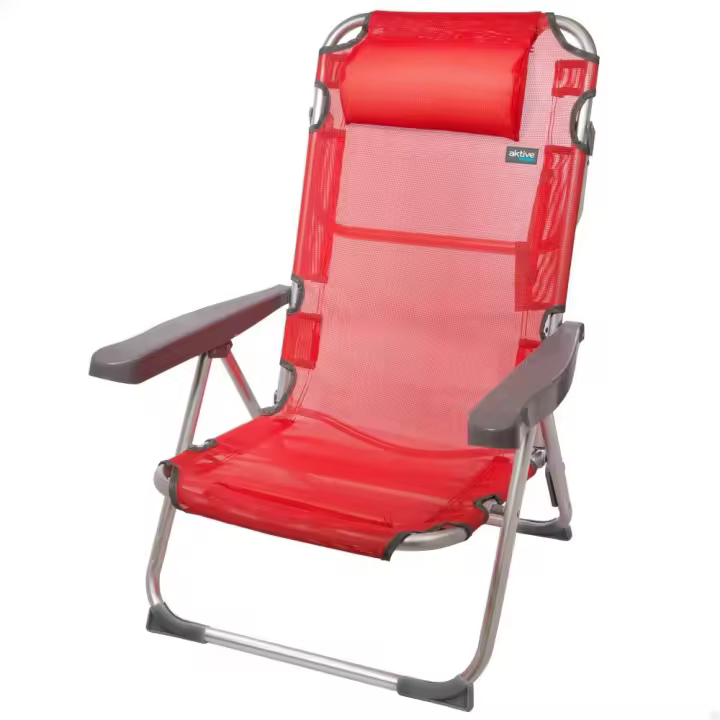 Silla playa alta plegable aluminio Menorca 48X60X90 cm con asa.  (Color Baby 62634) - 1