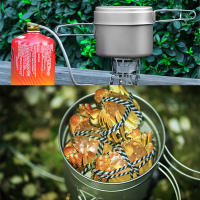 Juego De Cocina De Camping De Titanio 1100ML / 1600ML Con Manija Plegable Taza Y Olla Super Ligera Para Exterior - details 15