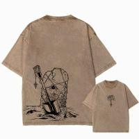 Camiseta Hip Hop Retro Lavada Streetwear Anime Hunter X Hunter Impresión 100% Algodón Unisex Camiseta Masculina Tops Tees Y2K - details 8