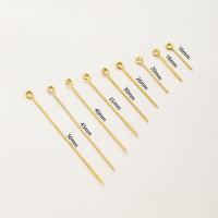 100pcs Alfileres De Cabeza Redonda Pintados De Oro 14K 18K 16-50mm Para Fabricación De Joyas Encuentros De Metal De Cobre Planos Con Ojo Suministros Para DIY - details 21