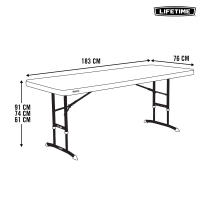 Mesa patas plegables ajustable en altura Lifetime 183x76x61-91 cm - details 7