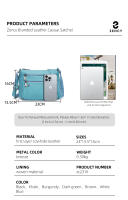 Bolso De Hombro Para Mujer Zency De Cuero Genuino Azul Cielo Diseño Elegante Bolso De Mano Gran Capacidad Bolso Cruzado Satchel - details 1