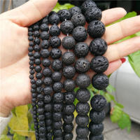 Talares De Lava Natural Grade a En Tamaños 4/6/8/10/12mm Para Fabricación De Joyas Negros Redondos Volcánicos Para DIY Pulseras Y Aretes - details 4