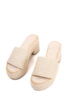Lyla Wang Sandalias mules de Esparto tacón medio - details 1