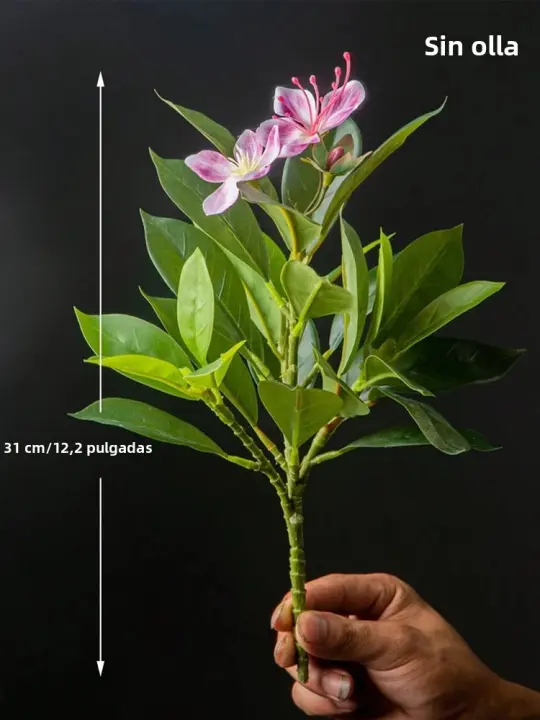 Plantas Artificiales De Azalea 21-40cm Falsas Hojas De Palma Tropicales Ficus Faux Con Flores Para Decoración De Hogar - 1