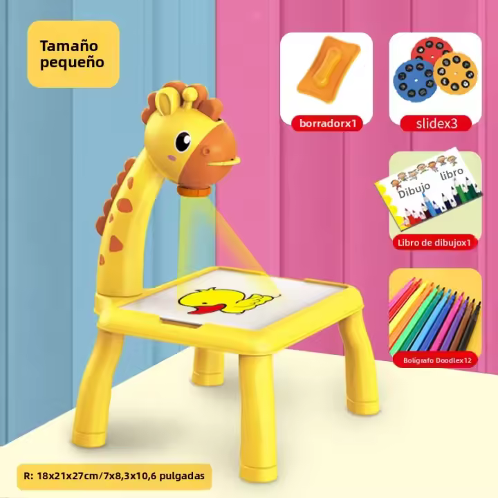 Tablero De Dibujo Proyectable Para Niños Multifuncional Con Graffiti Y Rompecabezas Juguete Educativo De Plástico Sin Baterías - 1