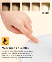 Aigostar lámpara escritorio LED, flexo de escritorio plegable, 3 modos, 5 niveles de brillo, puerto tipo C, con 100cm cable, función de memoria, flexible ajustable, control táctil, blanco - details 3