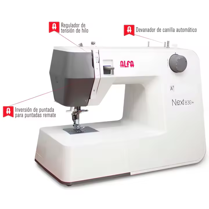 Máquina de coser Máquina de coser eléctrica ALFA HOGAR A083100000  | 19 Tipos de costura, Blanco - 1