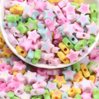 50Pcs Bolas De Estrella Coloridas De 10mm Para Creación De Joyas Pulseras Collares Aretes Accesorios DIY De Acrílico - details 0