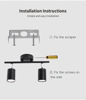 Luz De Techo LED Giratoria 2 Vías Con Enchufe GU10 Kit De Iluminación De Trax Para Cocina Dormitorio Showroom Metal Negro - details 3