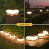 Lámpara Solar De Poste Para Jardín Y Patio Luz De Capa De Pared Exterior Impermeable Con Sombrilla Cuadrada Luz Cálida Para Deck Y Valla - details 10