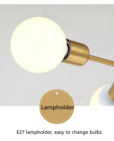 Lámpara De Techo Moderna Y Minimalista Ajustable En Ángulo Negro/Oro Chandelier Pendente Iluminación Metal E27 Fuente De Alimentación DC - details 17