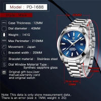 Reloj Mecánico Para Hombre PAGANI DESIGN Japón Con Cristal De Zafiro Resistente Al Agua 100M Acero Inoxidable Displayed Arabic Numeral Markers Calendario Completo Resistente Al Shock - details 1